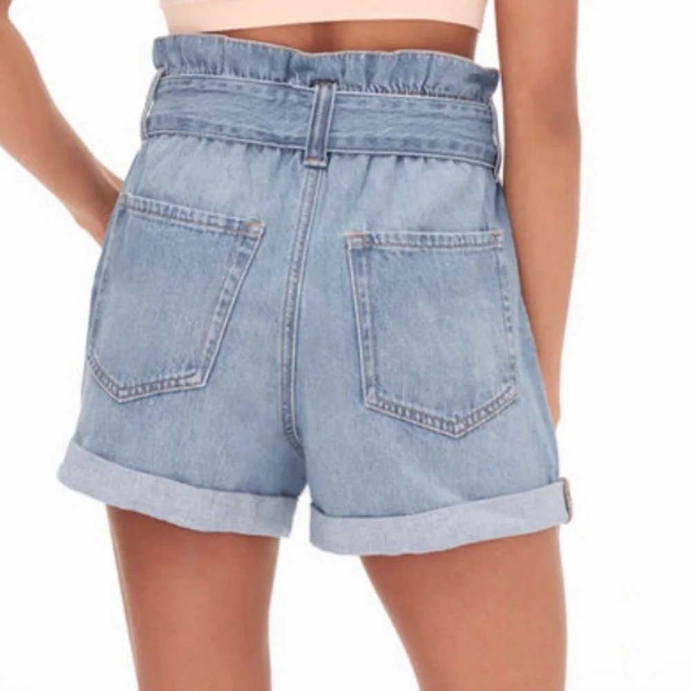 AEROPOSTALE High Rise Paperbag Jean Shorts Size 8 - Picture 4 of 8
